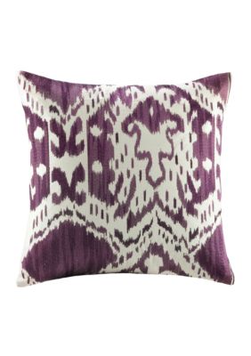 Chapan Purple Ikat Decorative Pillow 18-in. x 18-in.
