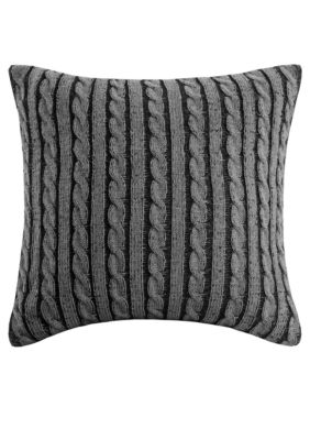 Williamsport Grey Knit Square Pillow 18-in. x 18-in.