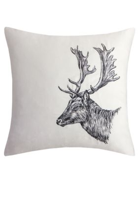 Williamsport Ivory Deer Pillow 18-in. x 18-in.
