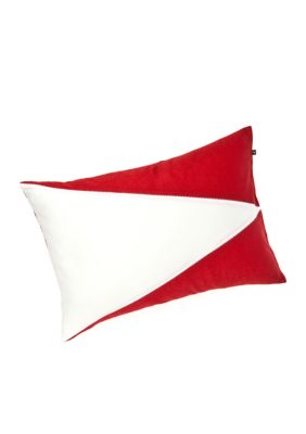 Crew Red Oblong Decorative Pillow 14-in. x 20-in.