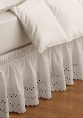 Ellery Homestyles EasyFit Wrap Around Eyelet Ruffled Bed Skirt - Online Only