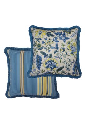 Imperial Dress Porcelain Two-Sided Pillow w/Fringe 18-in. x 18-in.