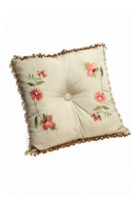 Festival Floral Chintz Embroidered Square Pillow 20-in. x 20-in.