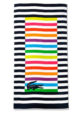 Lacoste Rayures Navy Multi Beach Towel