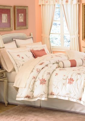 Fleur Light Beige/Coral Valance 16-in. x 86-in.