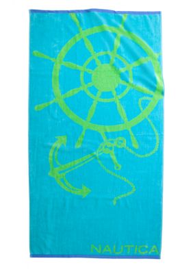 Nautica Anchor and Wheel Beach Towel