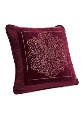 Corinthia Burgundy Decorative Pillow 18-in. x 18-in.