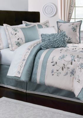 Home Accents&reg; Allium Blue 8-piece Luxury Bed Ensemble