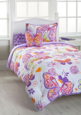 J Khaki Glitter Butterfly Bedding Collection
