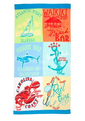 Ocean & Coast Patchwork Logo Beach Towel