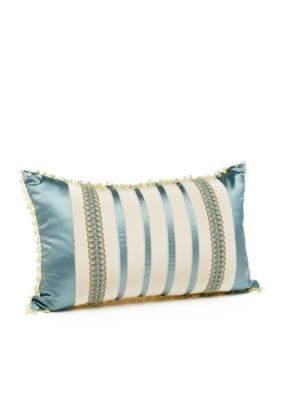 Sky Blue Corfu Boudoir Ribbon Pillow 14-in. x 14-in.