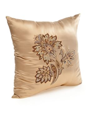 Marcella Gold Embroidered Fashion Pillow 18-in. x 18-in.