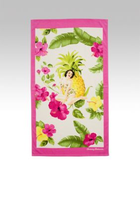 Tommy Bahama&reg; Pink Pineapple Girl Beach Towel