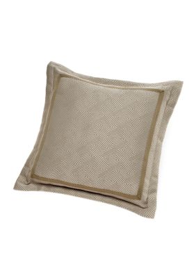 Montauk Drifter Green Woven Geometric Decorative Pillow 16-in. x 16-in.