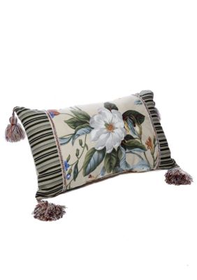 Garden Images Floral Jacquard with Tassels Decorative Pillow 12-in. x 20-in.