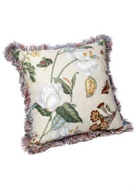 Garden Images Floral Jacquard with Trim  Decorative Pillow 20-in. x 20-in.