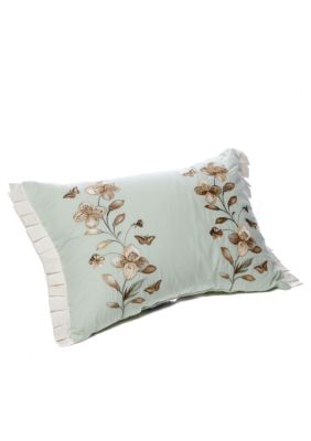 Grandiflora Floral with Trim Decorative Pillow 12-in. x 18-in.