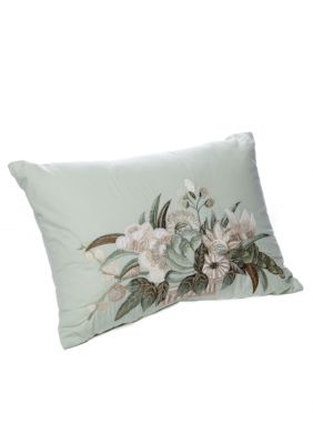 Susannah Large Embroidered Flower Decorative Pillow 14-in. x 20-in.