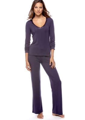 Calvin Klein Long Sleeve V-Neck Top & Pajama Pant
