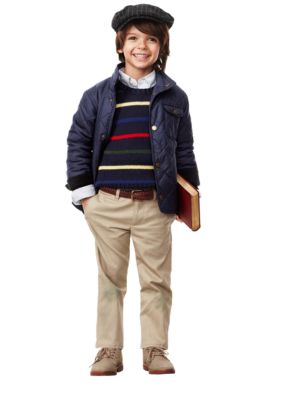Ralph Lauren Childrenswear RL Gang Oliver Toddler Boys Bomber Jacket, Crewneck Striped Sweater, Blaire Oxford Woven and Suffield Pant