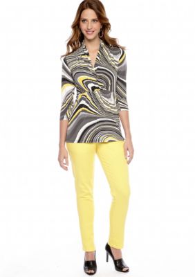 Skye's the Limit Modern Retro Cowl Neck Tunic and Skinny Jean