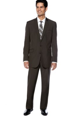 Kenneth Cole Reaction Brown Stripe Suit & Calvin Klein Body Slim Fit Dress Shirt