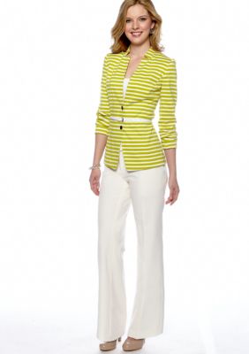 Calvin Klein Belted Stripe Jacket & Dress Pant