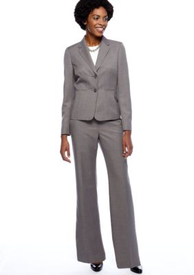 Kasper Suit Separates Melange Sheath Jacket with Coordinating Pant and Charmeuse Cami