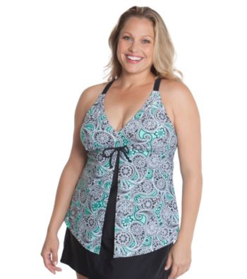 flyaway tankini top plus size