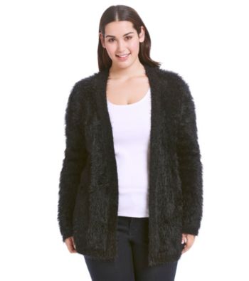 plus size eyelash cardigan