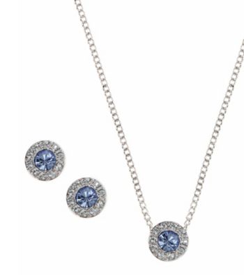 UPC 013742127867 product image for Givenchy® Silvertone Sapphire Necklace and Earrings Set | upcitemdb.com