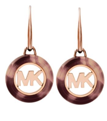 Michael Kors Rose Goldtone Blush Tortoise Earrings