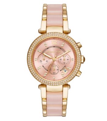 Michael Kors&reg; Womens Parker Blush Acetate and Goldtone 