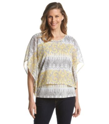 UPC 666805406982 product image for Alfred Dunner® Santa Clara Scroll Print Overlay Top | upcitemdb.com