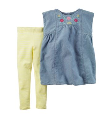 UPC 888767345912 product image for Carter's® Baby Girls' Chambray Shirt And Stripe Leggings Set | upcitemdb.com