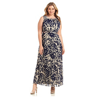 UPC 689886665086 product image for Jessica Howard® Plus Size Pleated Patterned Gown Dress | upcitemdb.com