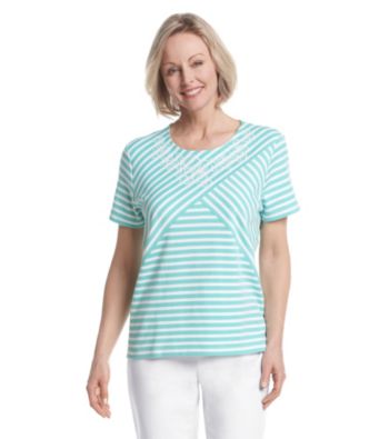 UPC 666805413911 product image for Alfred Dunner® Acapulco Splice Striped Knit Shirt | upcitemdb.com