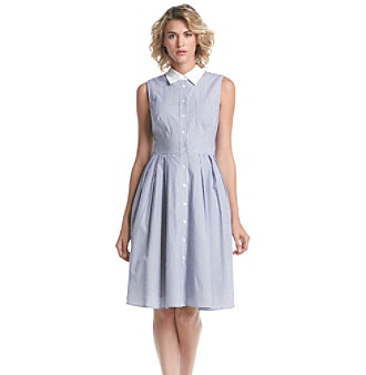 UPC 689886663174 product image for Jessica Howard® Striped Fit And Flare Shirt Dress | upcitemdb.com