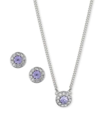 UPC 013742137293 product image for Givenchy® Silvertone Violet Pendant Necklace And Earrings Set | upcitemdb.com