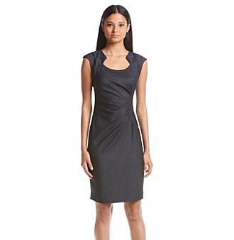 UPC 889609252641 product image for Calvin Klein Side Tucked Denim Sheath Dress | upcitemdb.com
