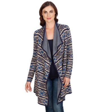 Upc 190365121813 Lucky Brand Scarf Pattern Drape Cardigan