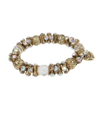 UPC 889295148662 product image for Betsey Johnson® Goldtone Faceted Bead Stretch Bracelet | upcitemdb.com