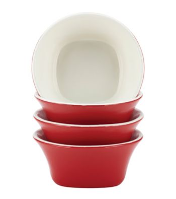 Rachael Ray&reg; Stoneware Red Round & Square 4-pc. Fruit 