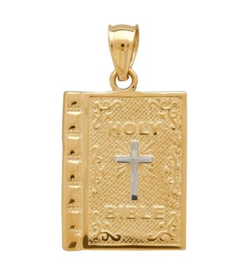 14K Yellow Gold Bible Pendant