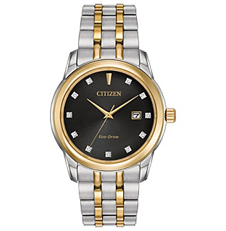 Citizen Men's Eco-Drive Two Tone Watch with Diamond Accents