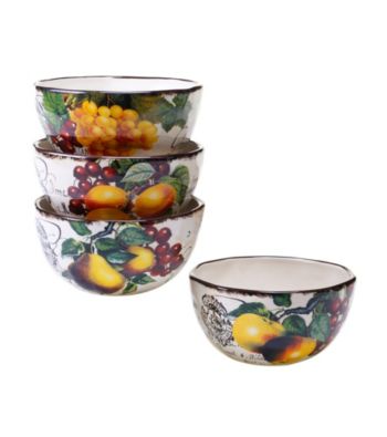 UPC 730384094608 product image for Certified International Botanical Fruit Set of 4 Ice Cream Bowls | upcitemdb.com
