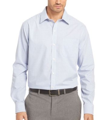 UPC 013282849021 product image for Van Heusen® Men's Big & Tall Mini Check Long Sleeve Traveler Button Down Shi | upcitemdb.com