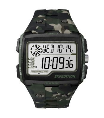 Timex&reg; Men's Expedition Grid Shock Green Camo Resin 