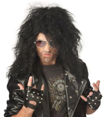 Heavy Metal Rocker Black Adult Wig