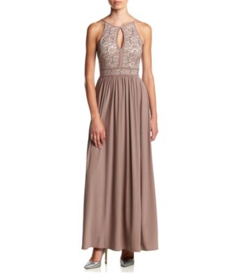 morgan & co lace keyhole gown